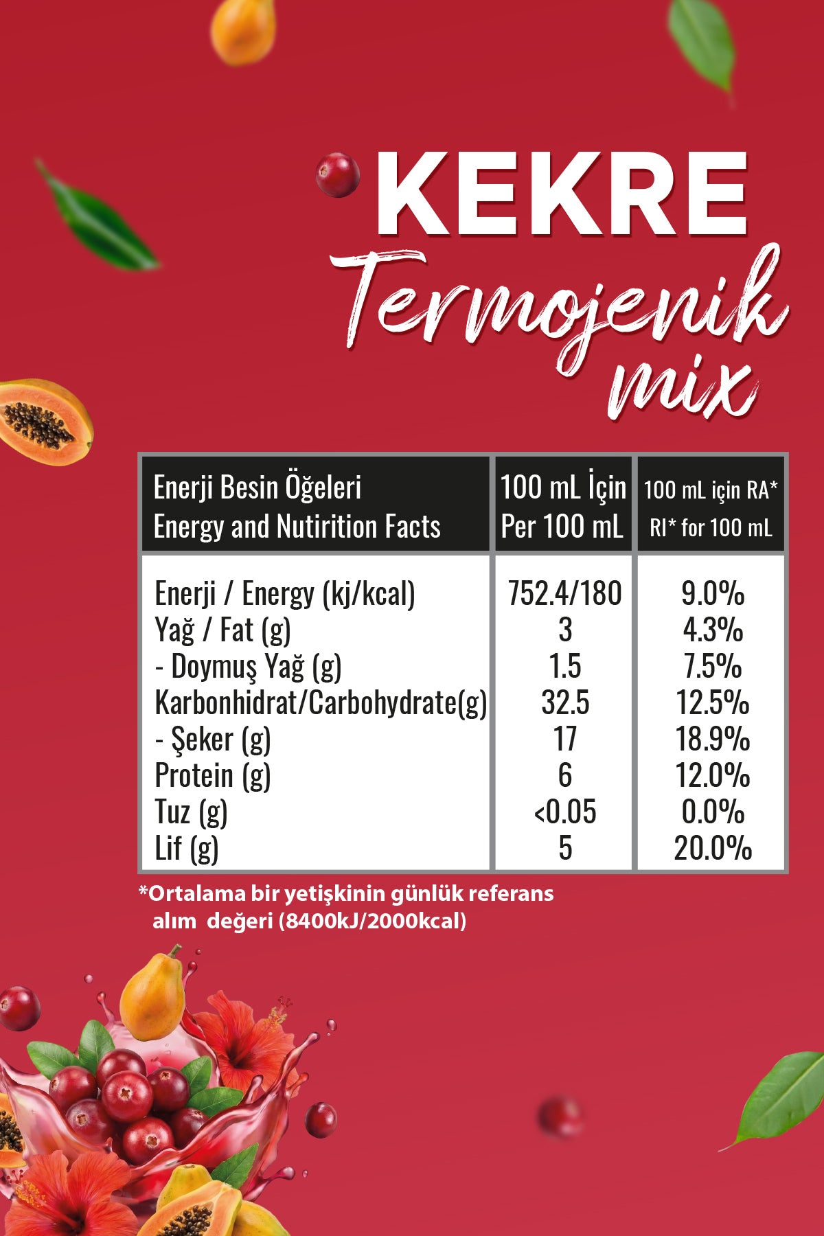 Zuhre Ana Kekre Thermogenic Mix is a carefully formulated herbal and fruit drink concentrate enriched with plant extracts and L-Carnitine.