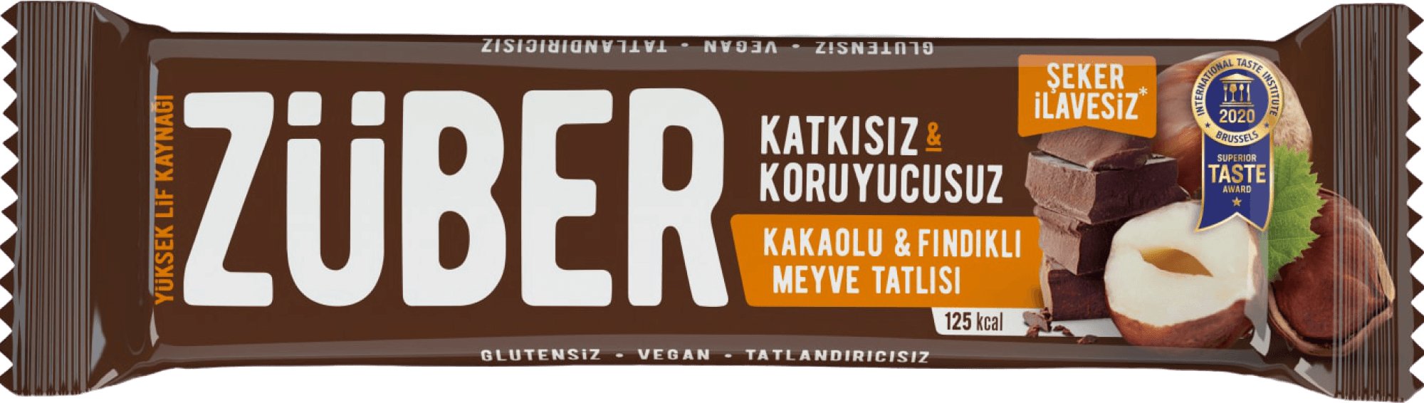 Züber Hazelnut Chocolate Coated Fruit Bar 40 G