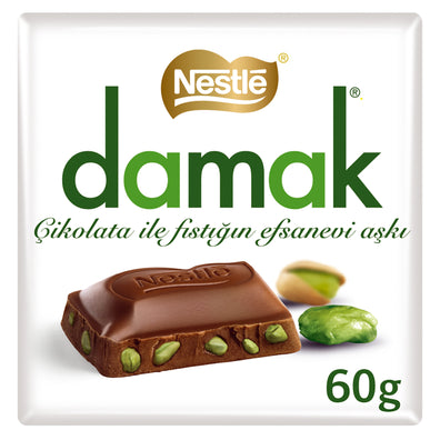 Nestle Damak Antep Fıstıklı Sütlü Kare Çikolata 60 G