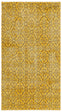 Authentic Hand Woven Floral Pattern Yellow Vintage Carpet