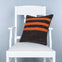 Authentic Turkish Black Orange Striped Hand Woven Pillow Case