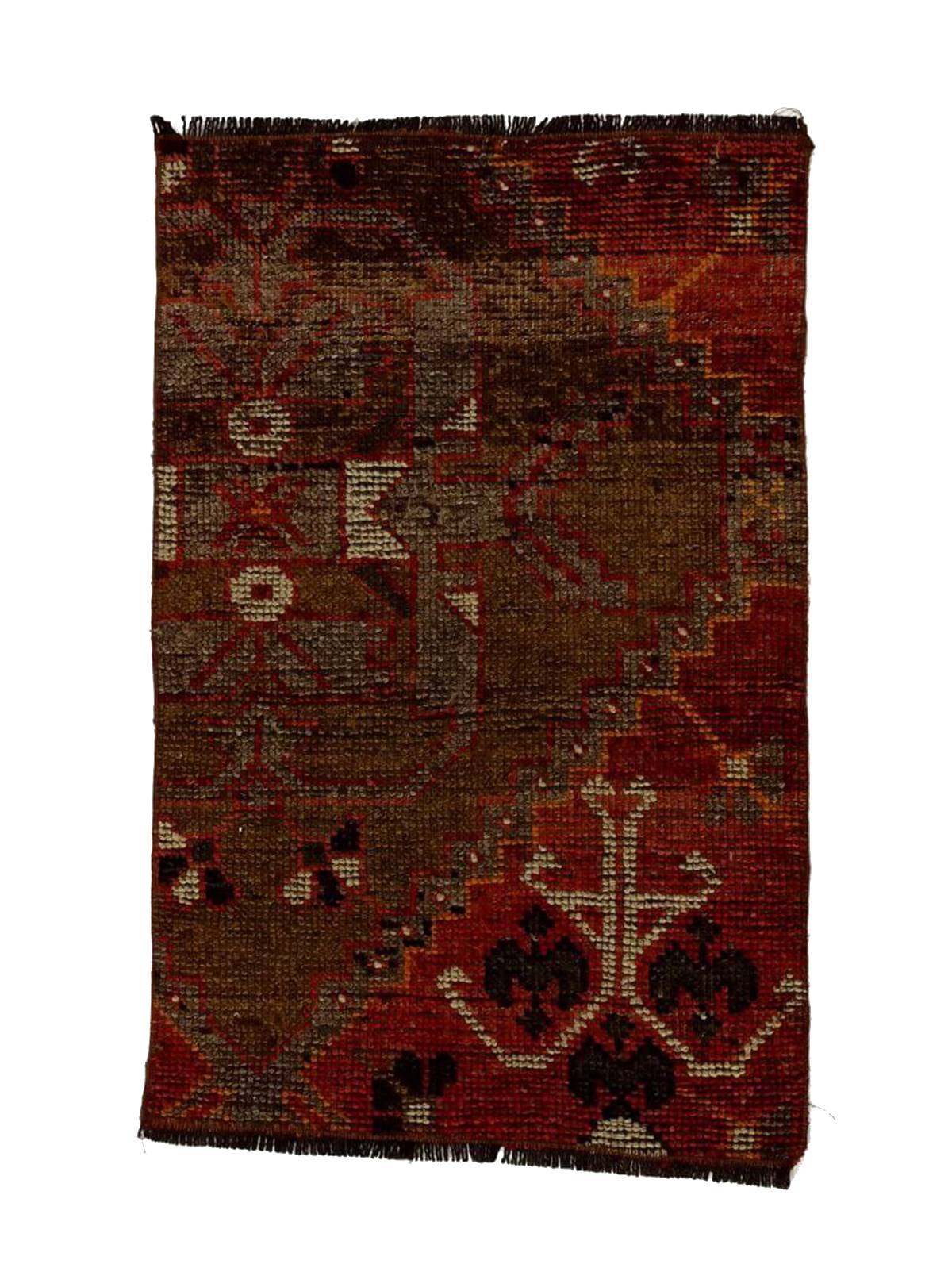 Authentic Turkish Boho Patterned Hand Woven Vintage Rug