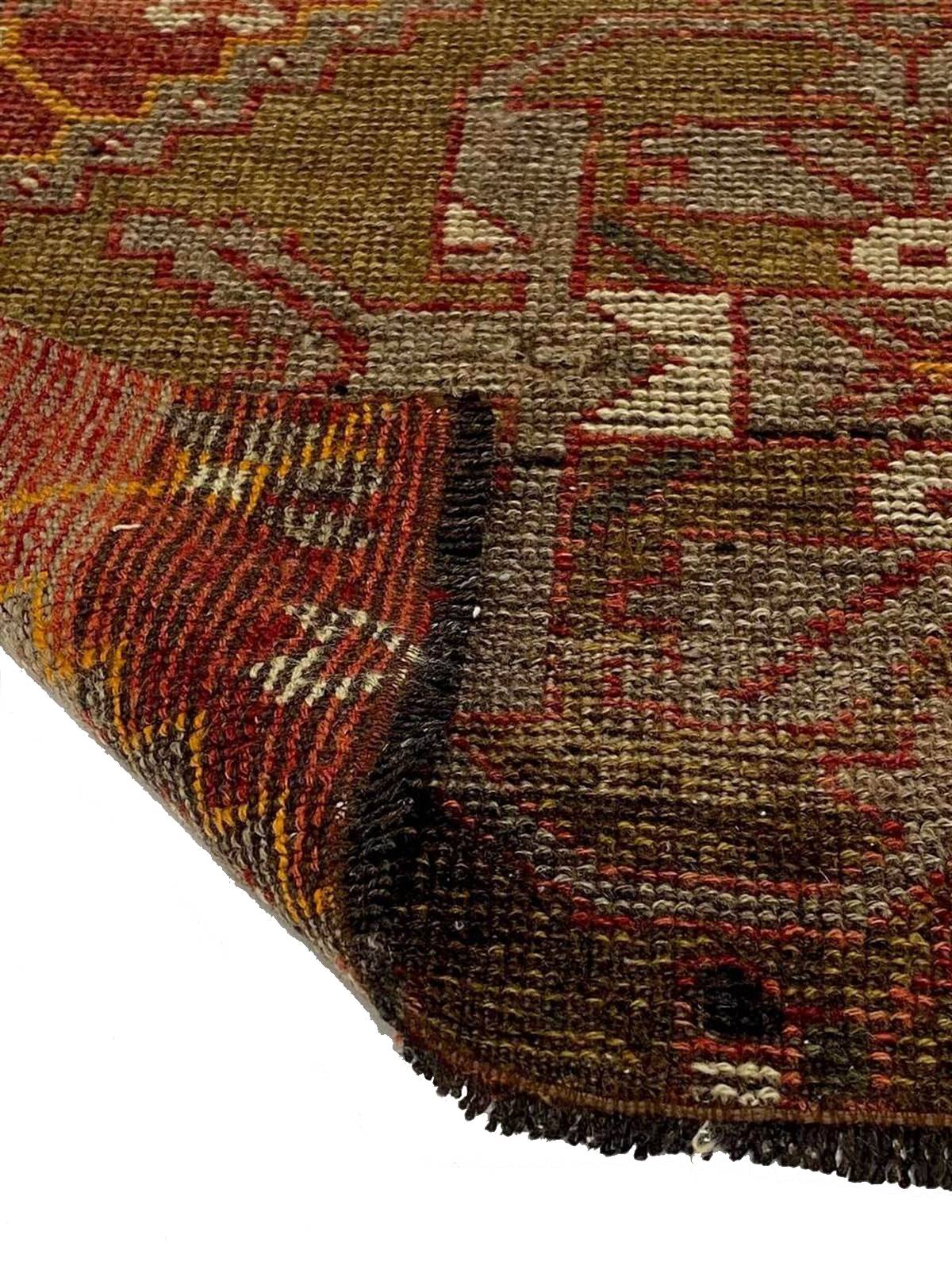 Authentic Turkish Boho Patterned Hand Woven Vintage Rug