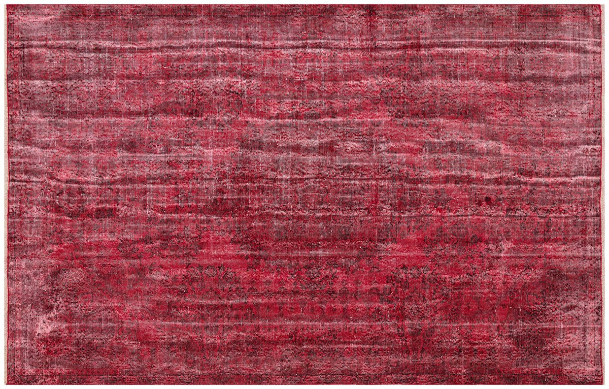 Authentic Turkish Hand Woven Red Vintage Carpet