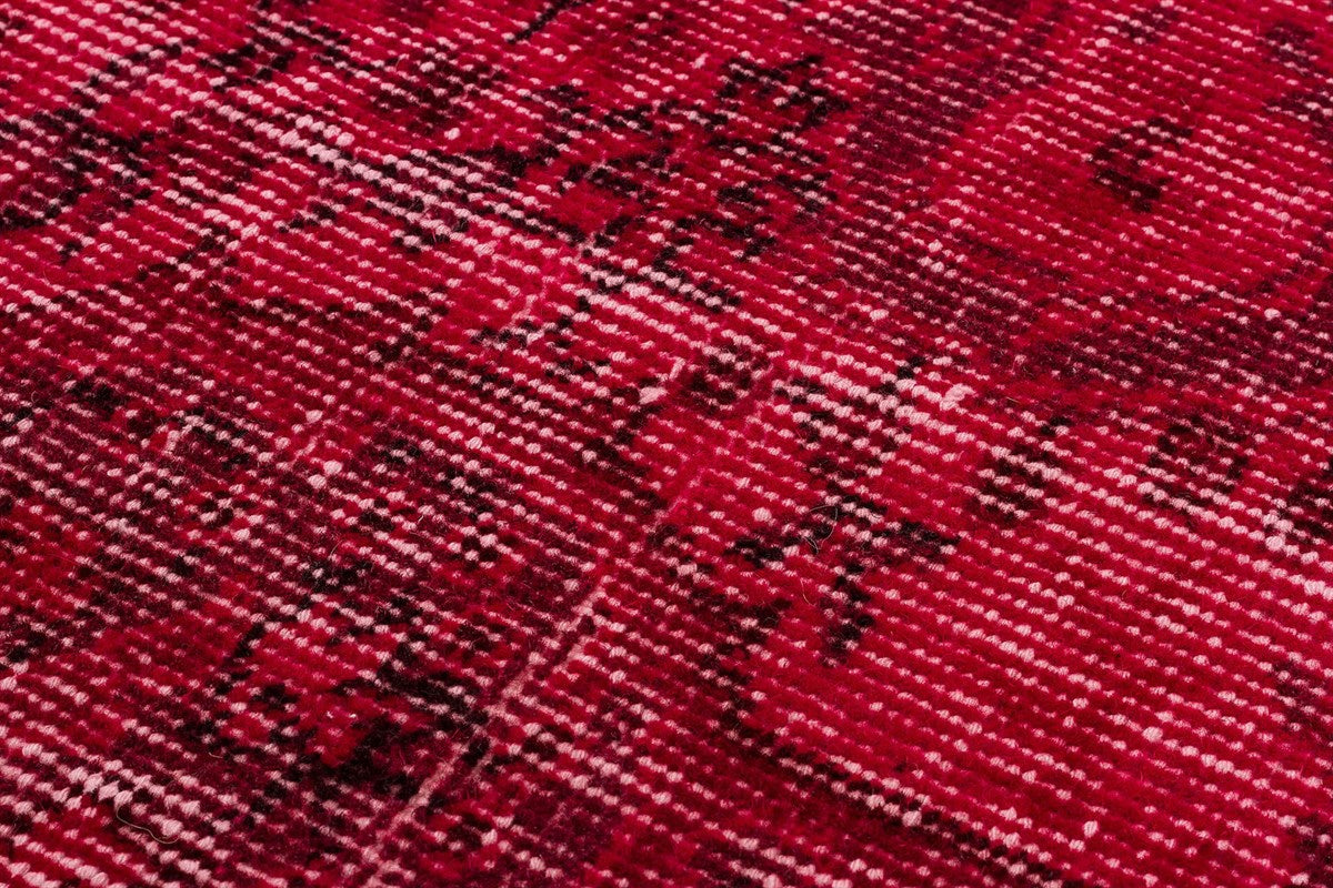 Authentic Turkish Hand Woven Red Vintage Carpet