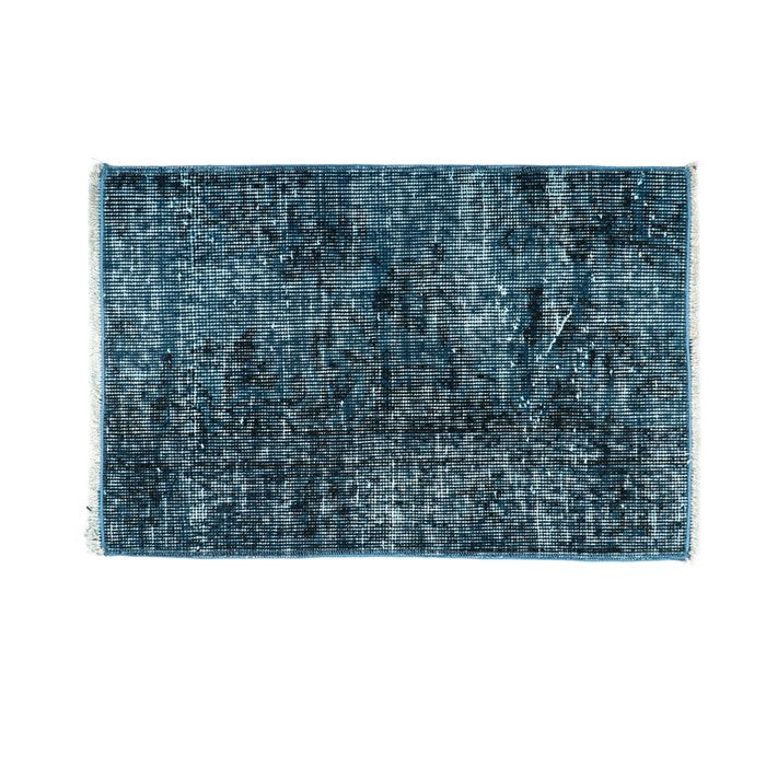 Authentic Turkish Vintage Mint Blue Hand Woven Rug