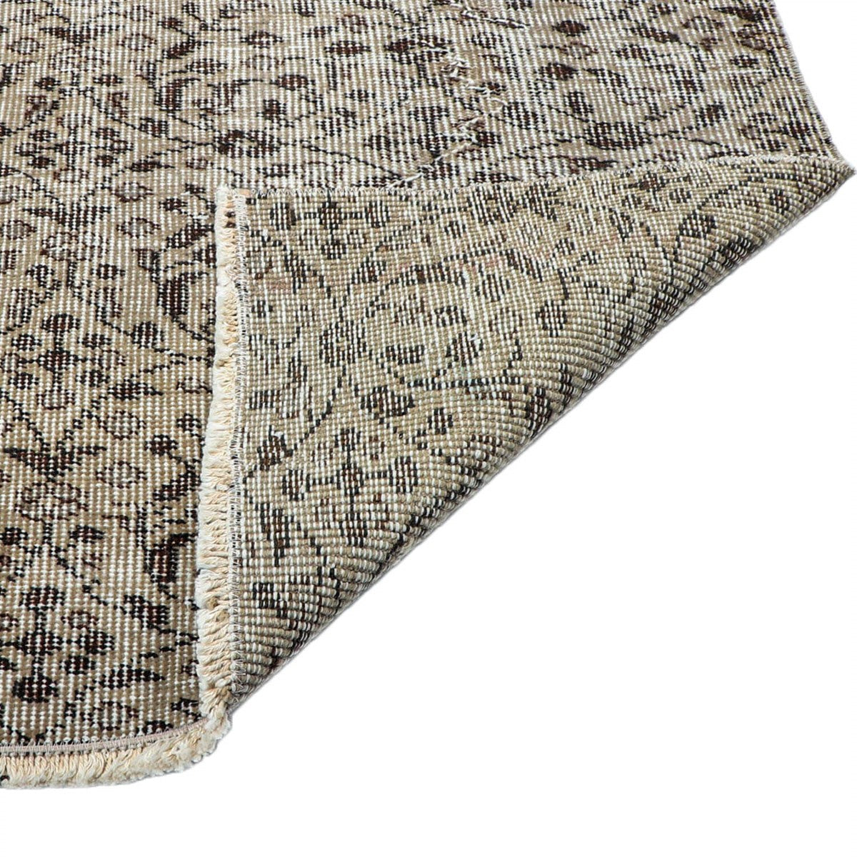 Beige Floral Pattern Vintage Carpet