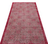 Claret Red Flower Patterned Vintage Hand Knitted Carpet