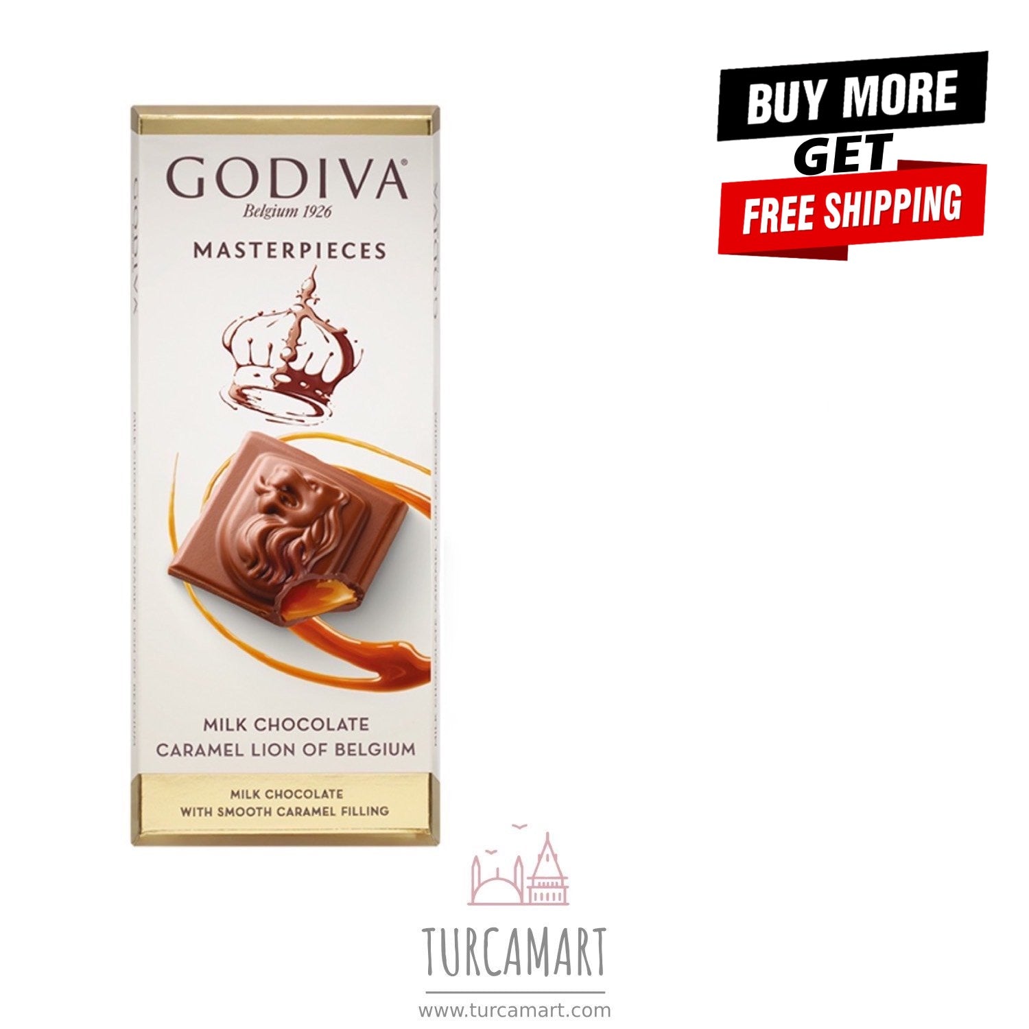 Godiva Masterpiece Caramel Milk Chocolate Tablet 86g Saver Pack