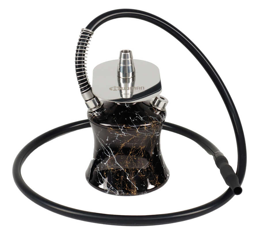 ODUMAN N2 Travel Black Stainless Steel Hookah Shisha with Travel Bag