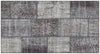 Turkish Hand Woven Gray Color Patchwork Carpet