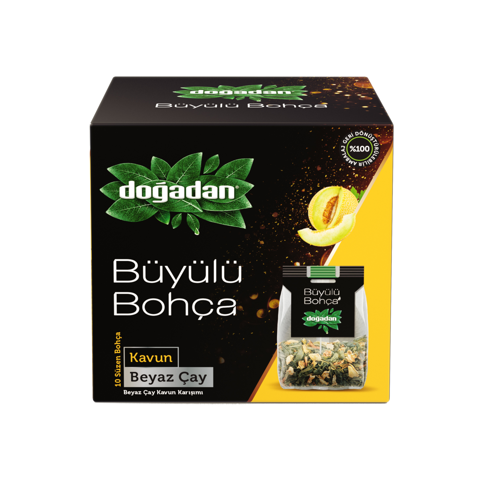 Doğadan Magical Pouch White Tea with Melon (Kavun Beyaz Çay) 10 Pack 0.42 oz (12 g)