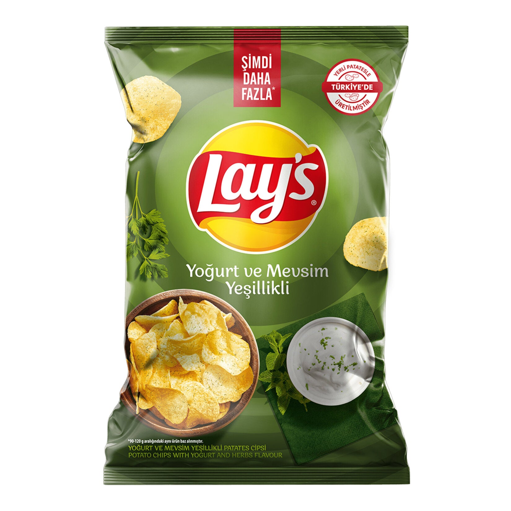 Lay's Yogurt Season Green Potato Chips Super Size 125 Gr