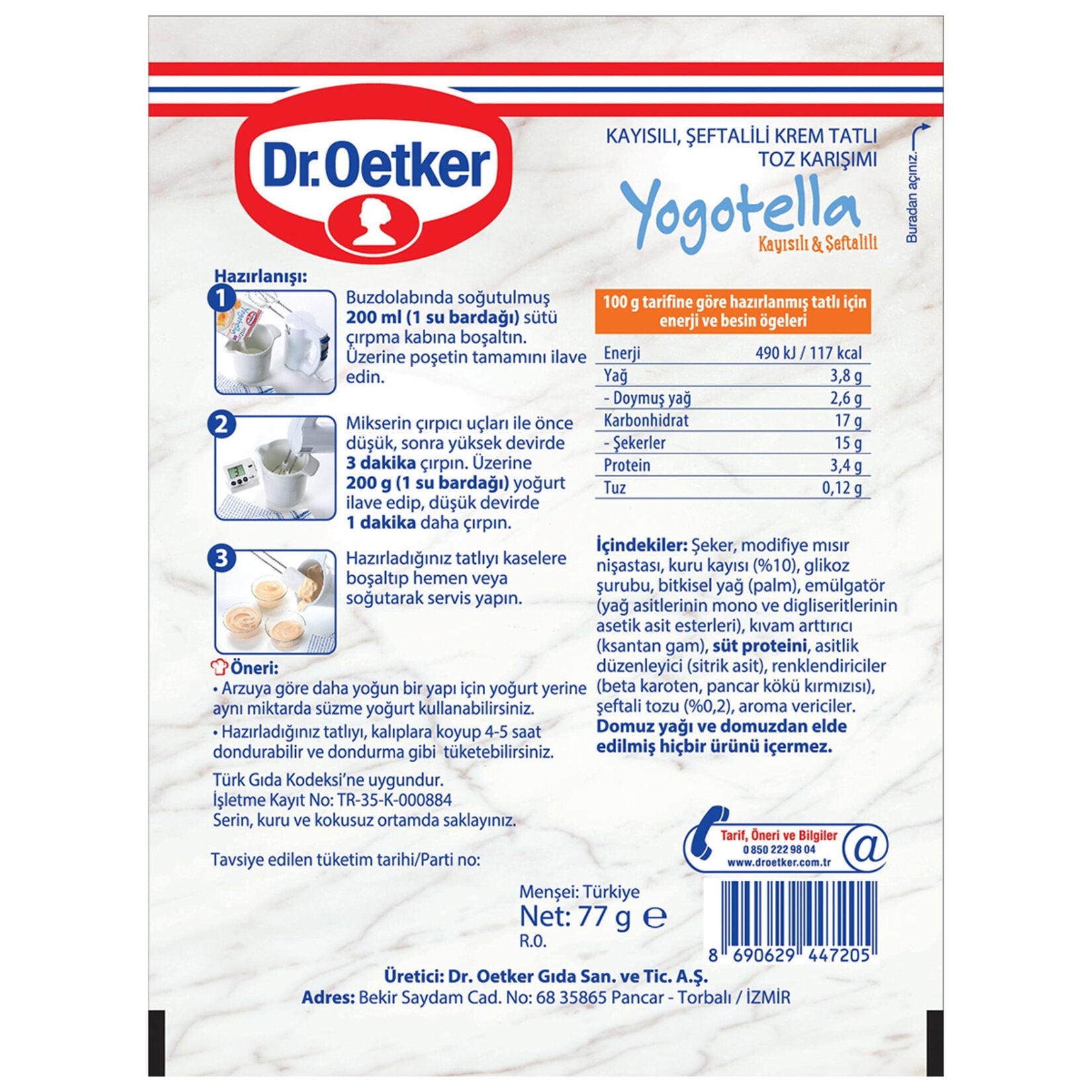 Dr.Oetker Yogotella Apricot & Peach 77 G