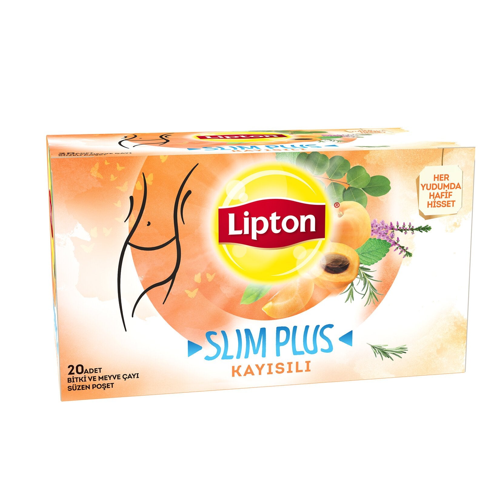 Lipton Slim Plus Apricot Tea 20 bags 1.3 oz (Lipton Kayısılı 36 G)