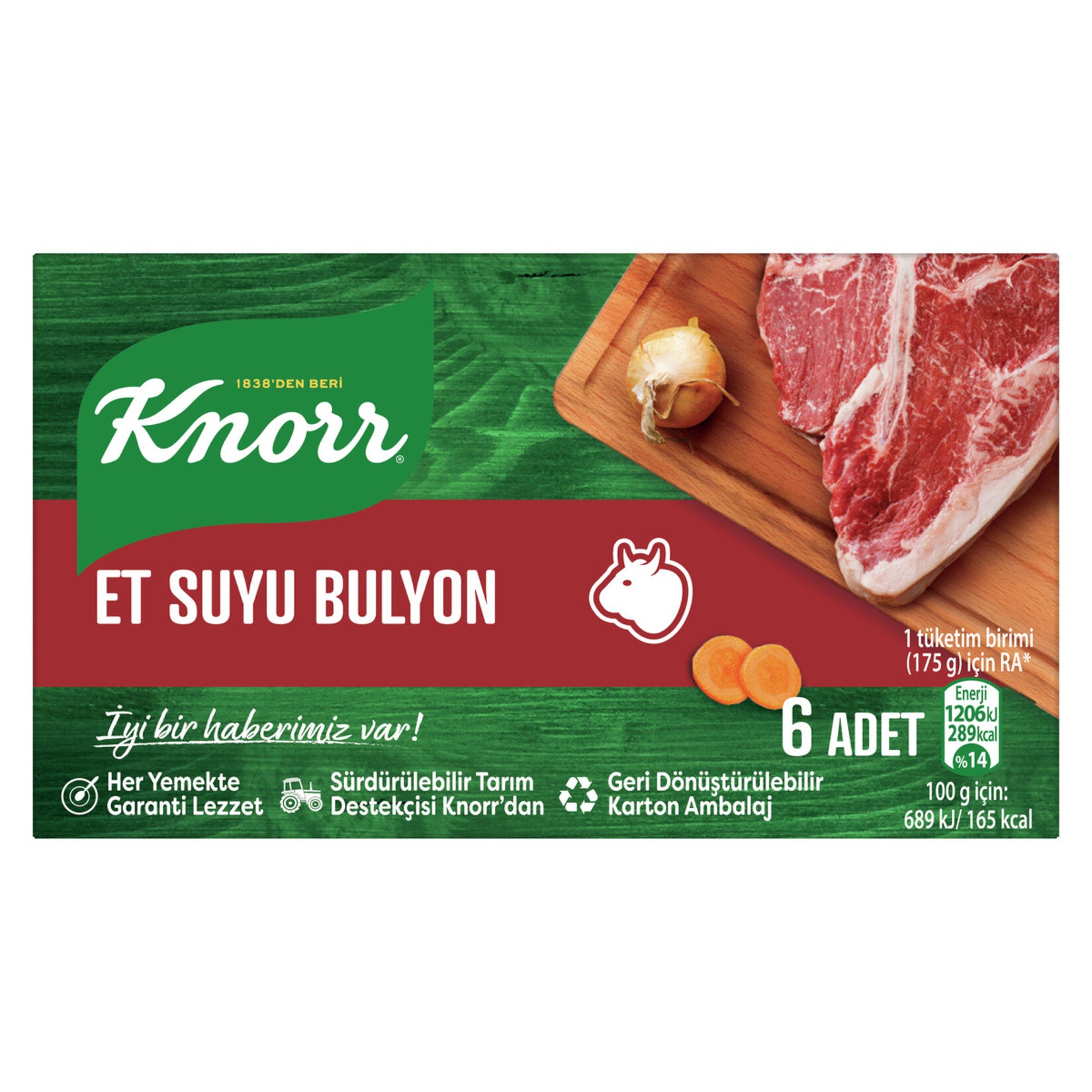Knorr Broth Bouillon (Et Suyu Bulyon) 6 Pcs 60 G
