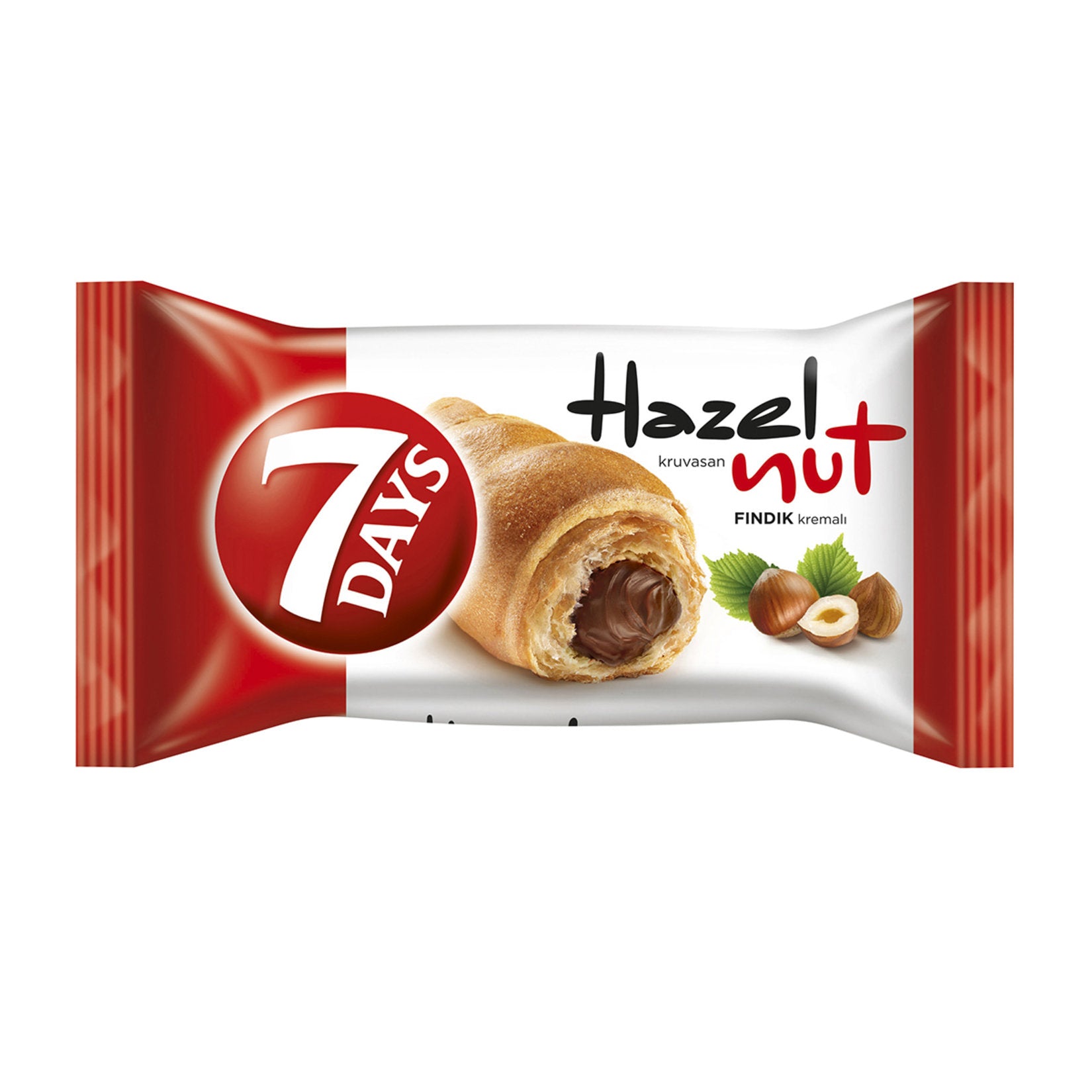 Enjoy the rich taste of a freshly baked croissant filled with smooth hazelnut cream with the 7 Days 