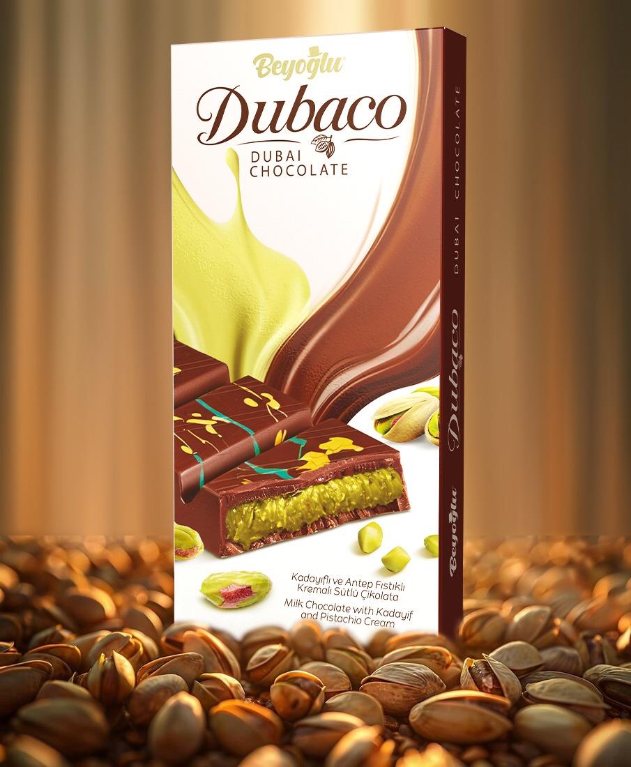 Beyoglu Dubaco Dubai Chocolate with Pistachio and Crispy Kadayif 3.35 oz (95 G) - Kunafah Chocolate-3