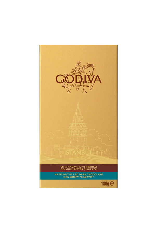 Experience the rich taste of Godiva Istanbul Dark Chocolate with Hazelnut and Kadaifi, a premium Tur