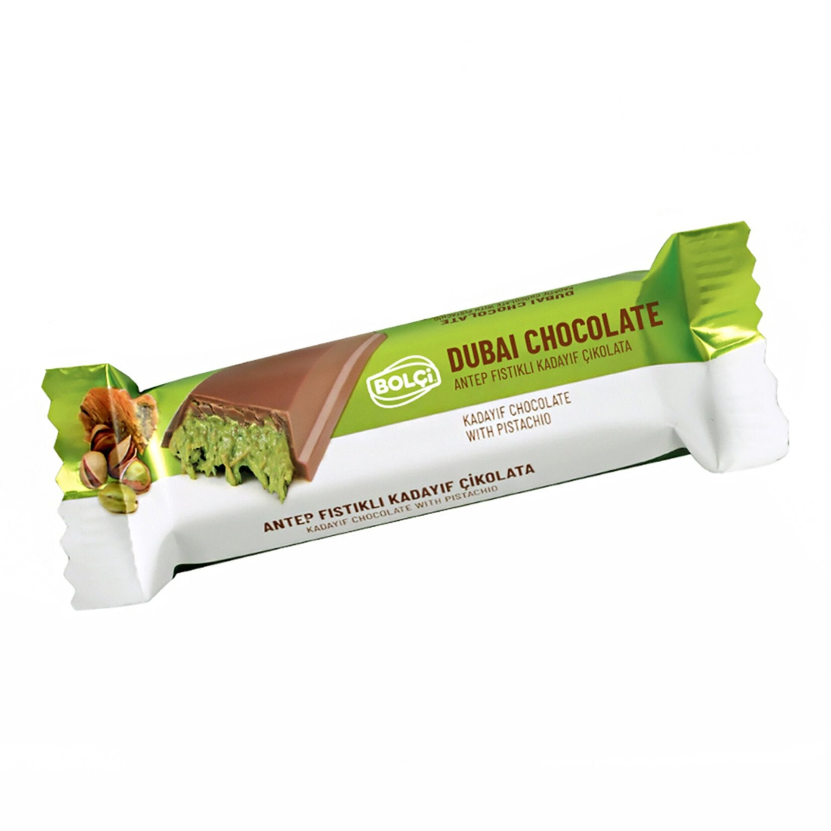 Bolçi Milk Chocolate with Pistachio and Kadayif Filling 1 oz (30 g) (D ...
