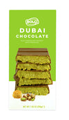 Bolci Dubai Milk Chocolate with Pistachio & Crispy Kadaif Filling brings together the smoothness of premium milk chocolate with the irresistible crunch of roasted kadaif and the nutty flavor of Antep pistachios.