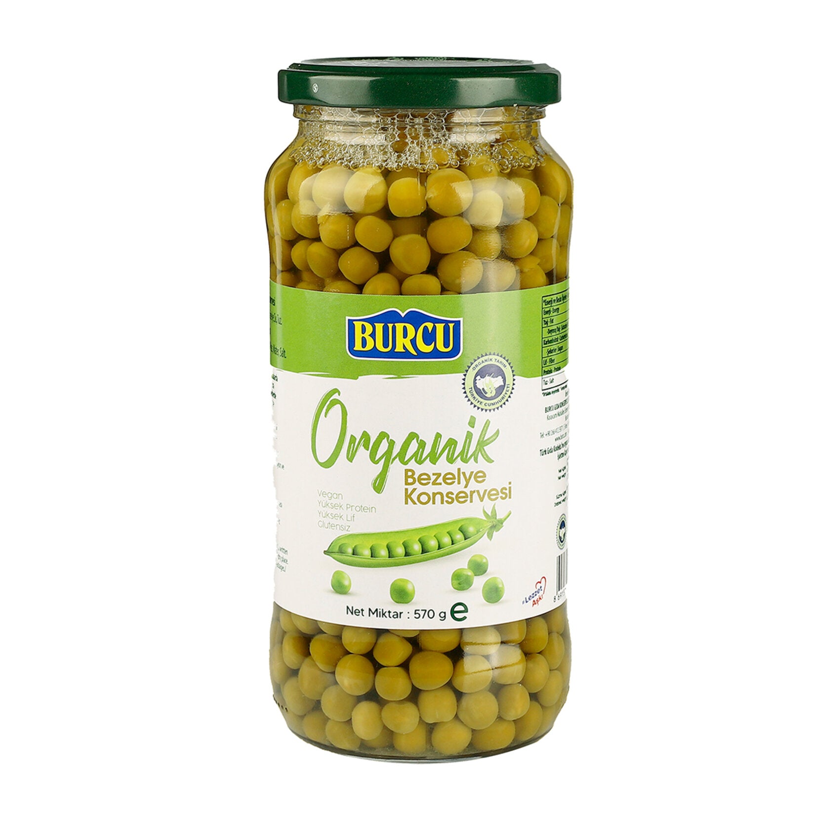 Enjoy the natural taste of Burcu Organic Peas, a pantry essential made with 100% organic peas grown 