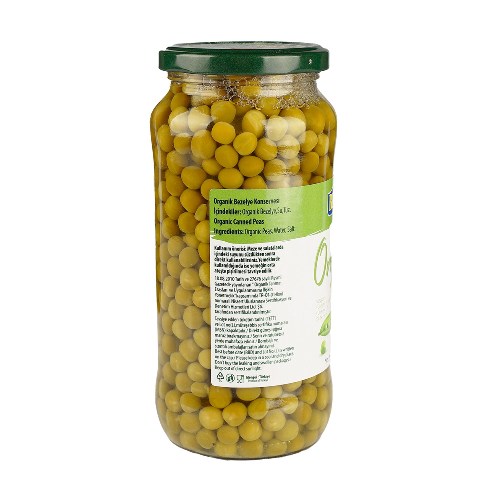 Enjoy the natural taste of Burcu Organic Peas, a pantry essential made with 100% organic peas grown 