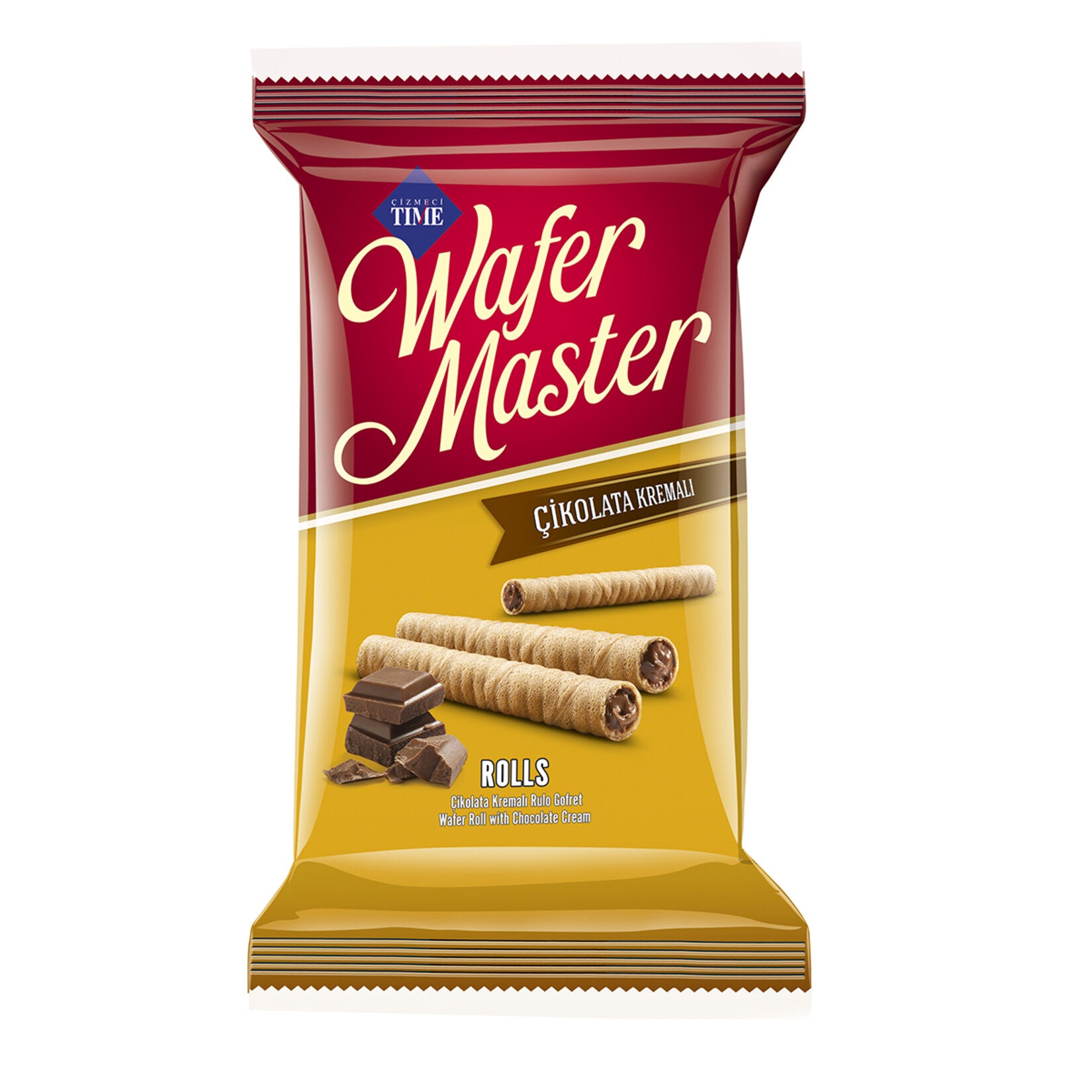 Cizmeci Time Wafer Master Chocolate Rolled Wafer brings the rich, creamy taste of Turkish chocolate 