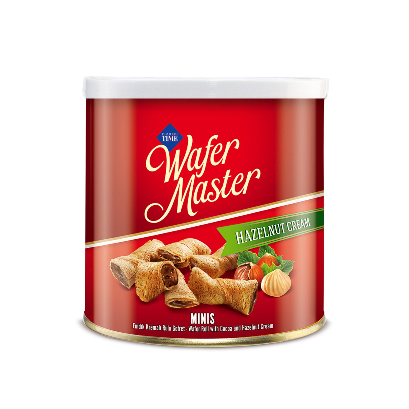 Cizmeci Time Wafer Master Minis Hazelnut Wafer brings the rich taste of crunchy rolled wafers filled