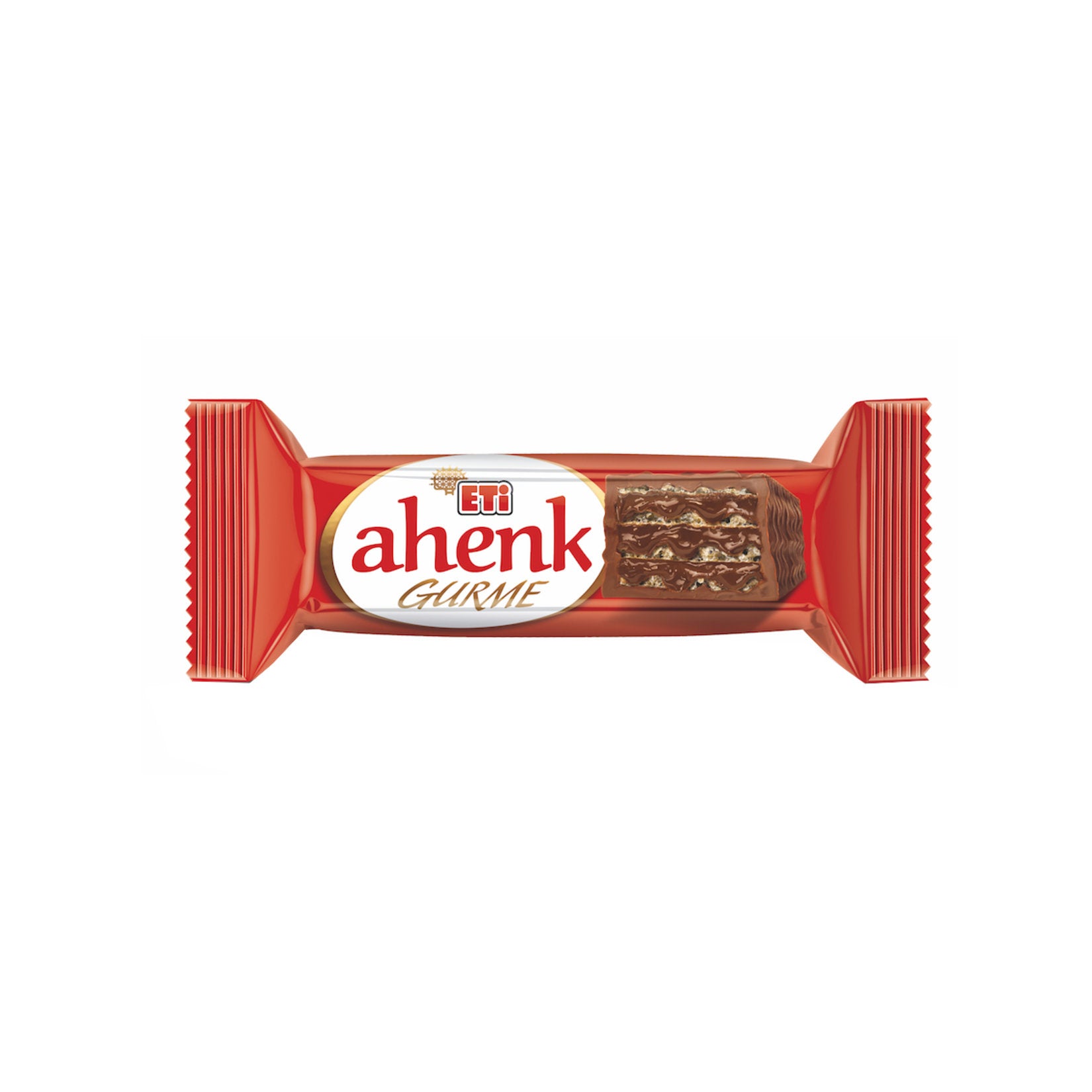 Eti Ahenk Gurme Hazelnut Cream Wafer in Milk Chocolate blends rich hazelnut cream, crispy wafer laye