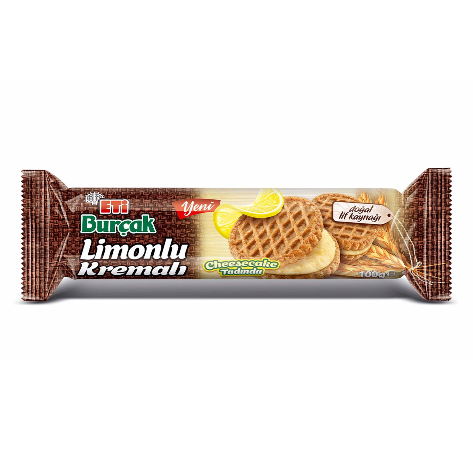 Eti Burcak Lemon Cream Oat Biscuit brings together the wholesome taste of oats and the refreshing zi