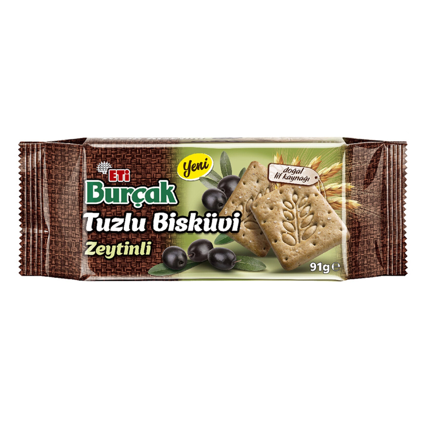 Eti Burcak Savory Olive Biscuit brings the rich, earthy taste of black olives into a crispy, satisfy