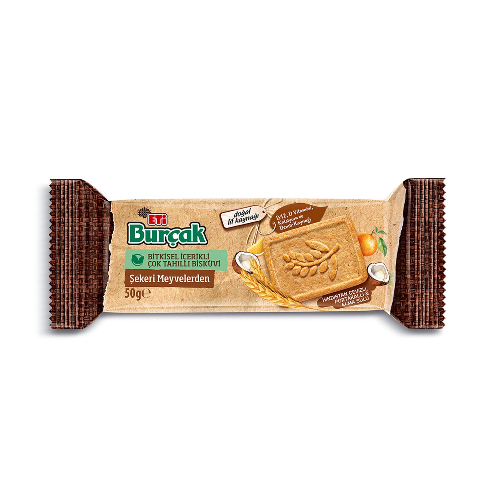 Enjoy the naturally sweet taste of Eti Burcak Sekeri Fruit Biscuit, made with wholesome grains and f