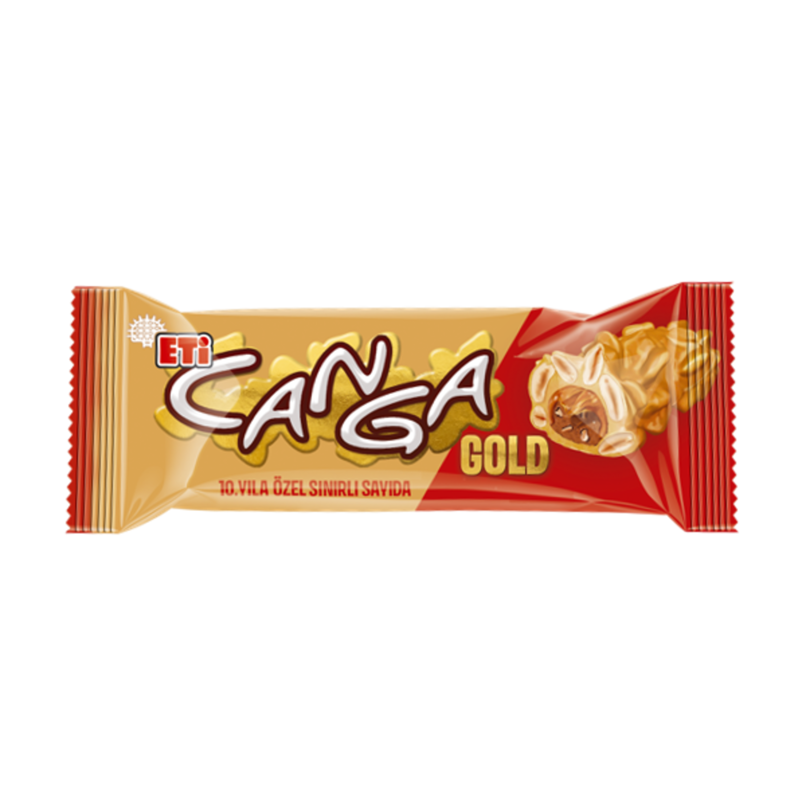 Eti Canga Gold Peanut Caramel Nougat Bar combines the rich taste of roasted peanuts, creamy caramel,
