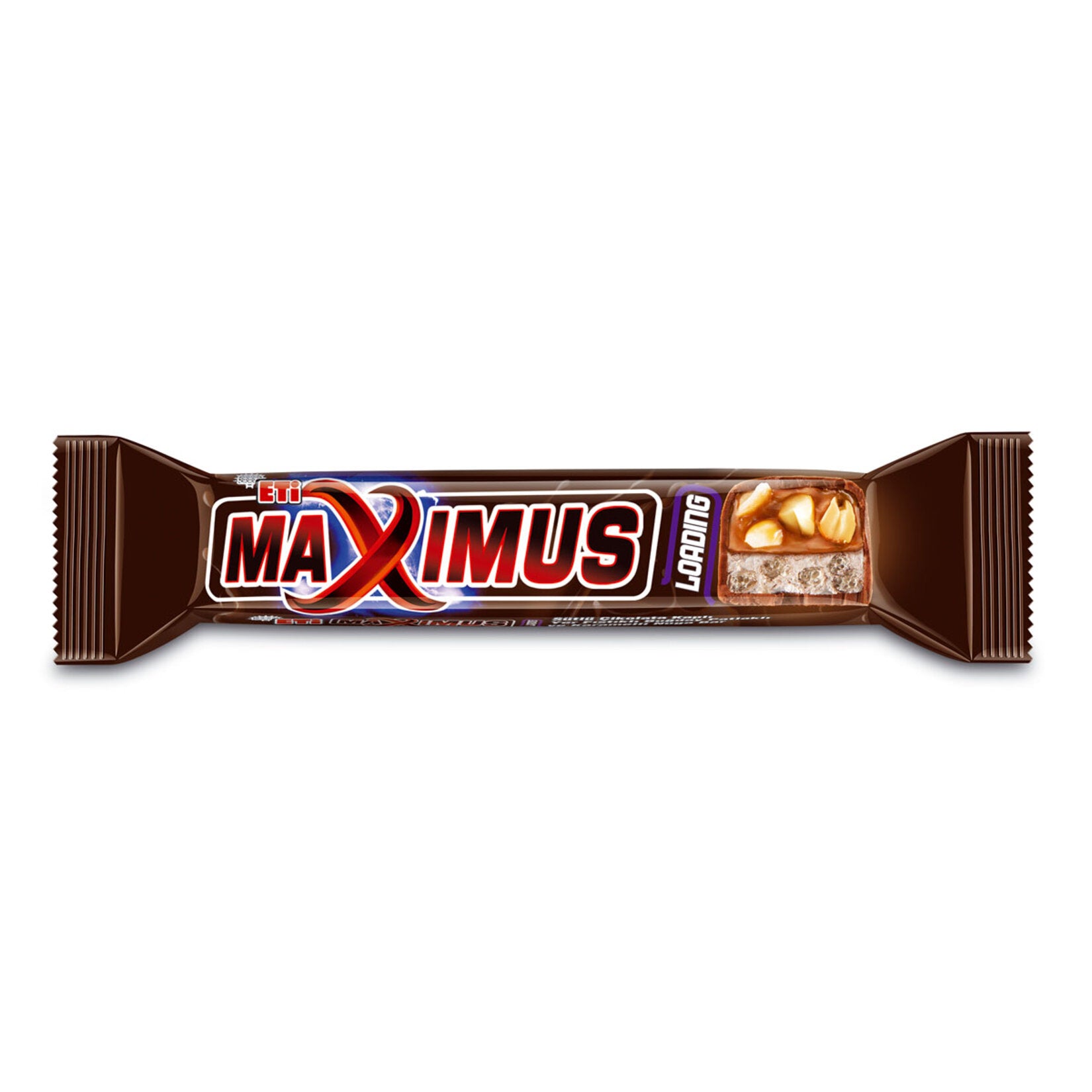 Eti Maximus Loading Bar is a bold and crunchy snack bar packed with peanuts, crispy wheat puffs, and