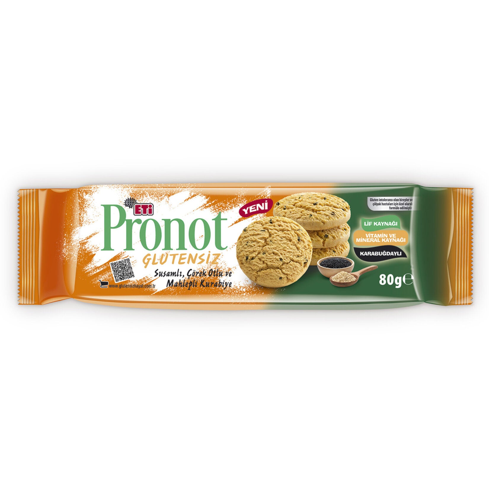 Enjoy the savory taste of Eti Pronot Mahlepli & Corek Otlü crackers, a wholesome Turkish snack made 