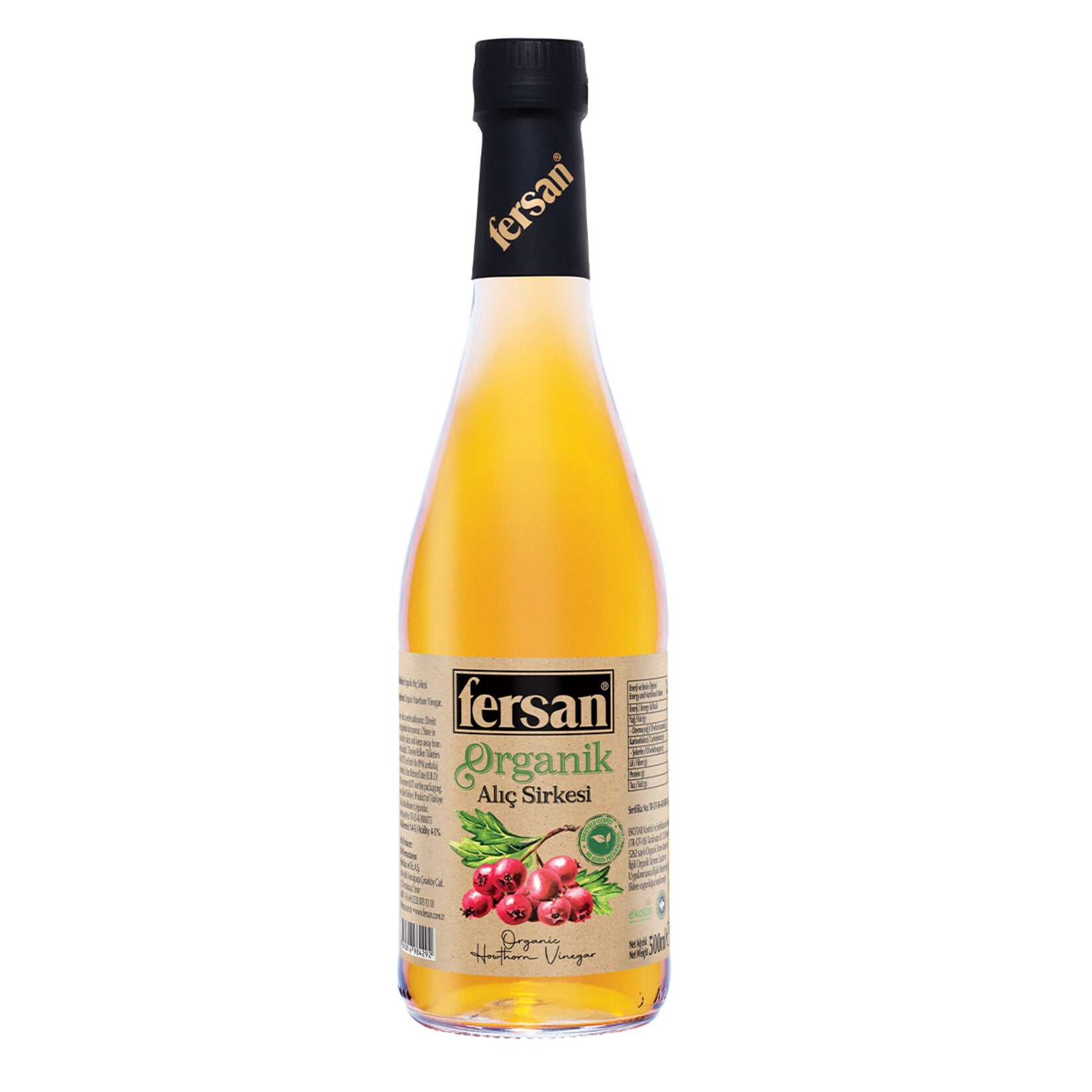 Discover the bold, natural taste of Fersan Organic Hawthorn Vinegar, crafted in Türkiye and bottled 
