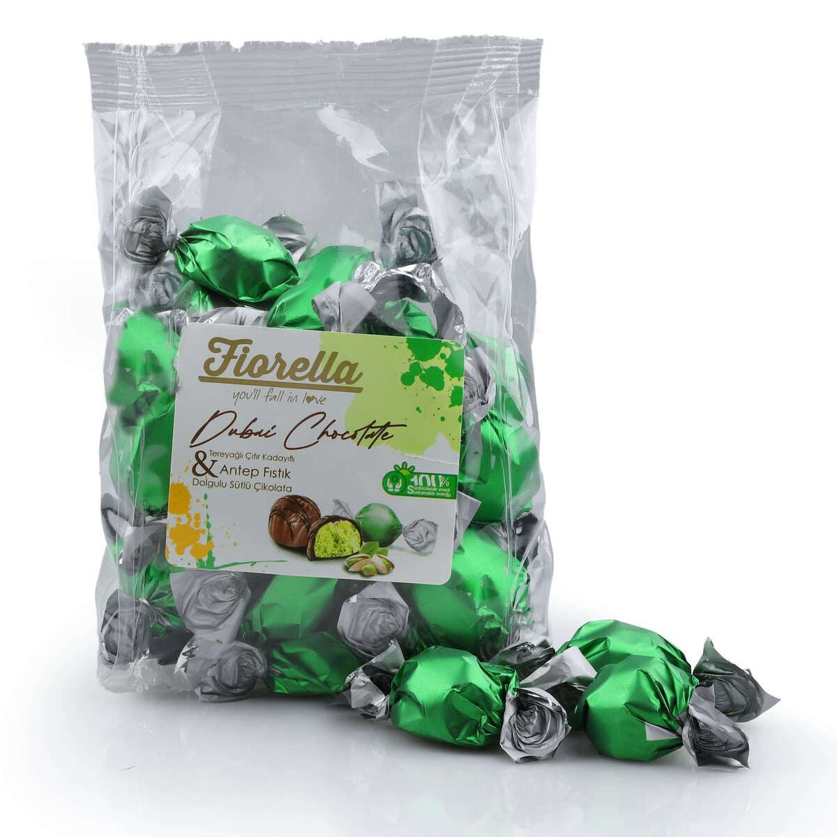 Buttered Crispy Kadayif and Pistachio Filled Bite Size Milk Chocolate