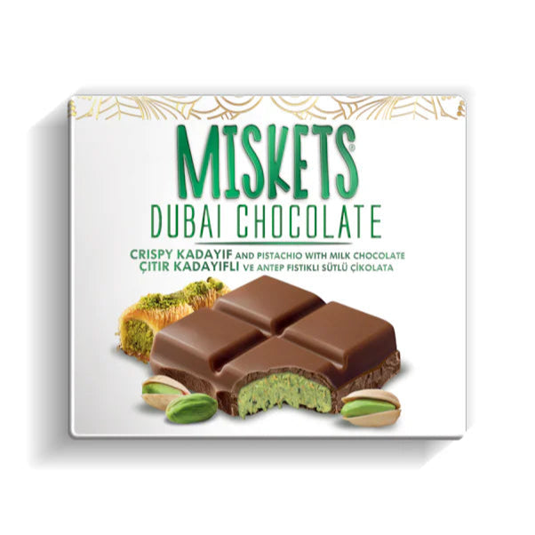 Miskets Dubai Chocolate Bar (Dubai Çikolatası) 3.5 oz (100 G)