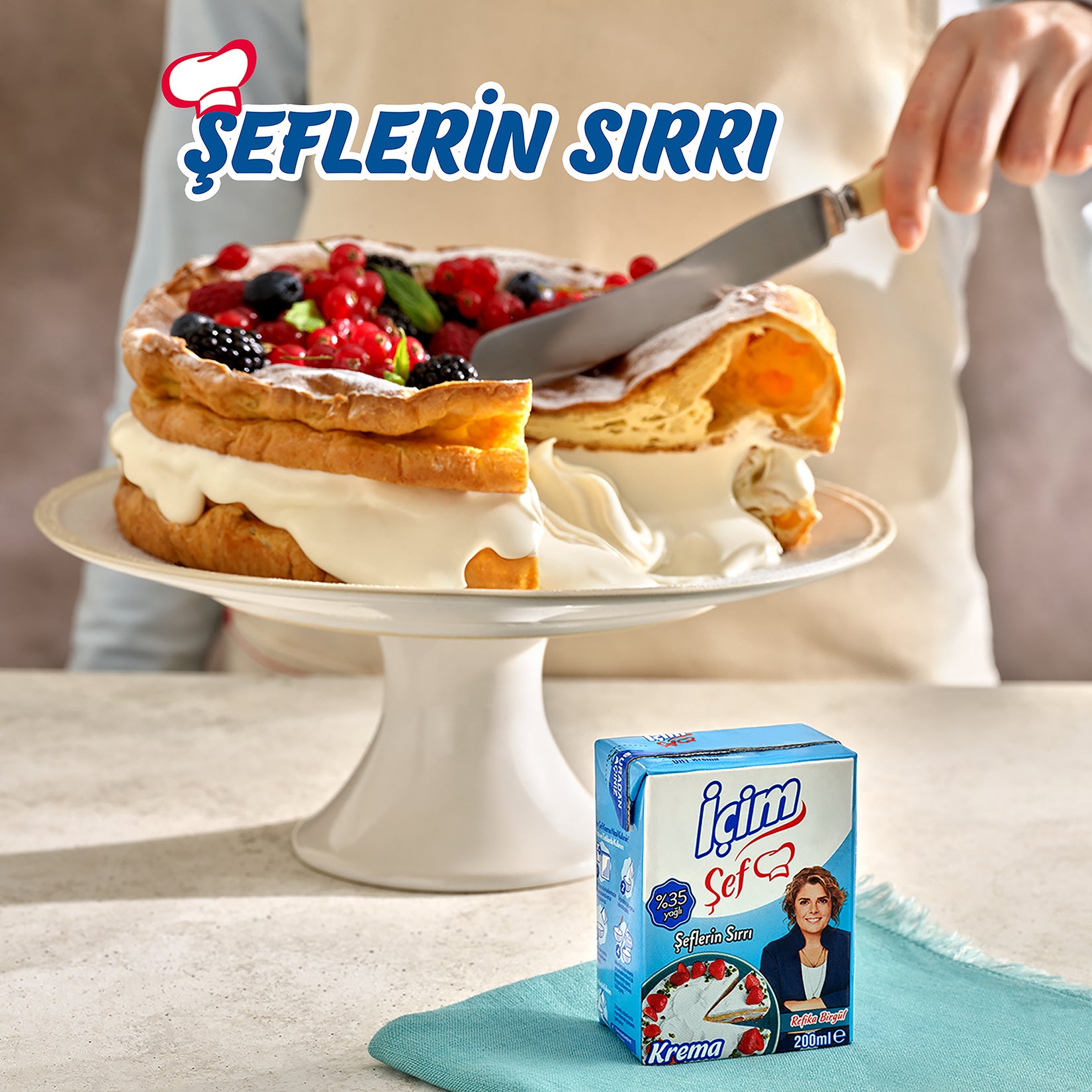 Icim Chef 35% Fat Cream is a premium Turkish cooking cream perfect for enhancing both sweet and savo