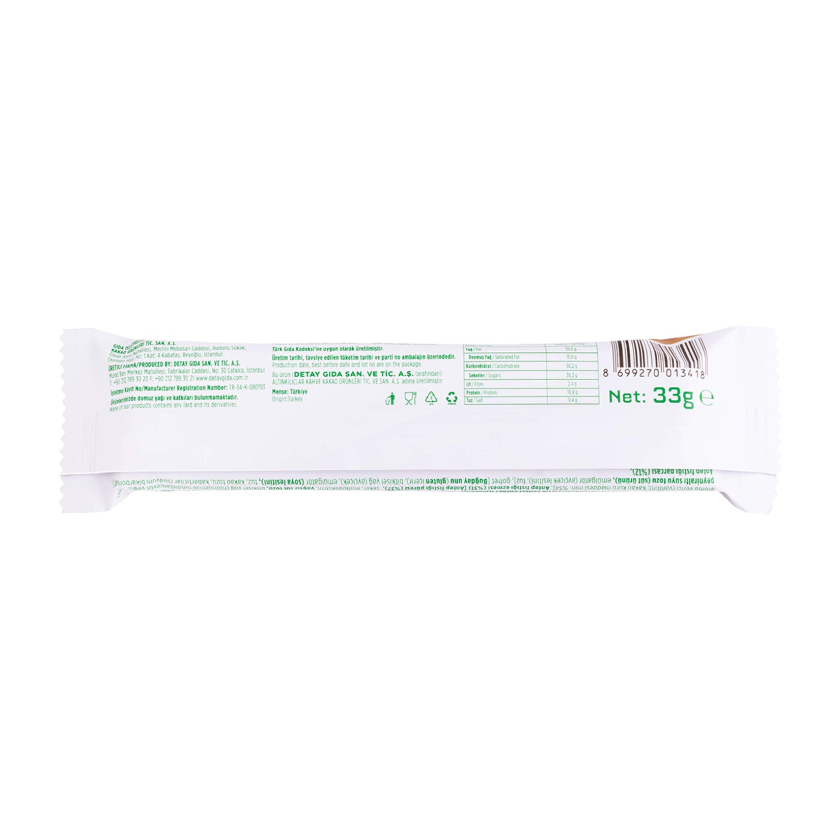 Kahve Dünyası Wafer with Pistachio and Milk 1.16 oz (33 g)