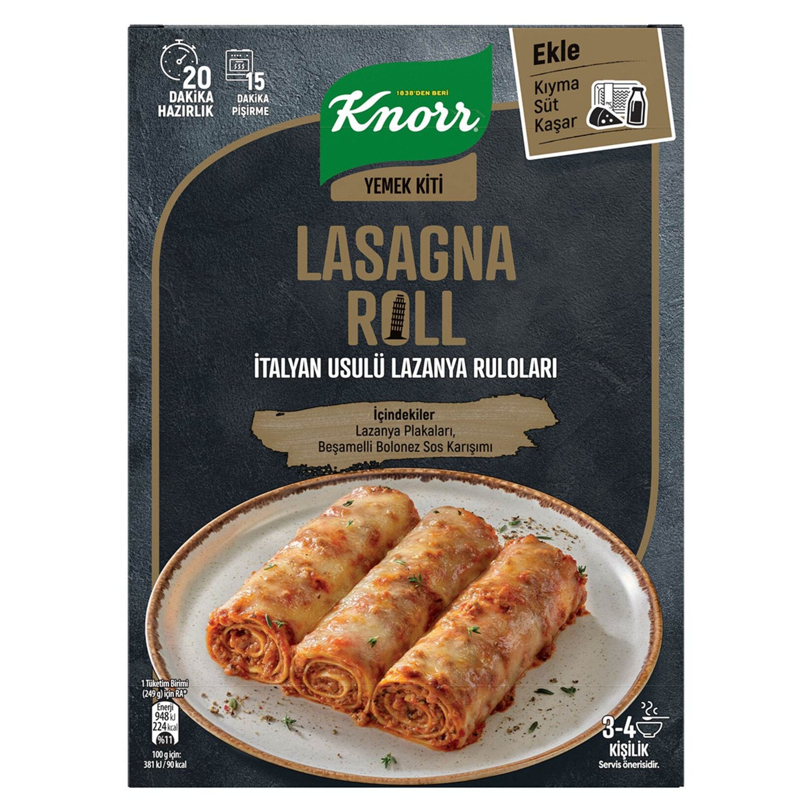 Knorr Meal Kit Lasagna Roll (Lazanya Roll) 6.3 oz (180 G)