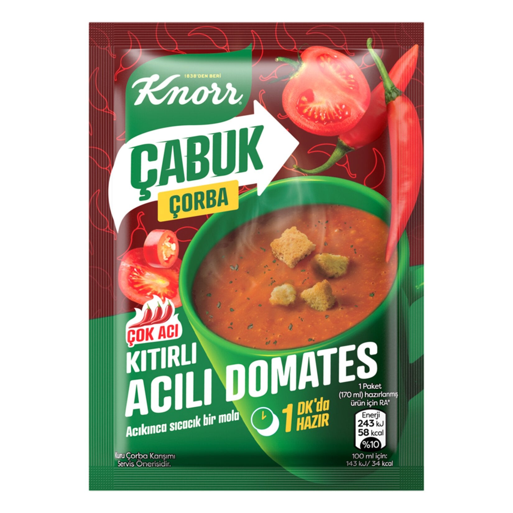 Knorr Quick Soup Crispy Hot Spicy Tomato 22 G