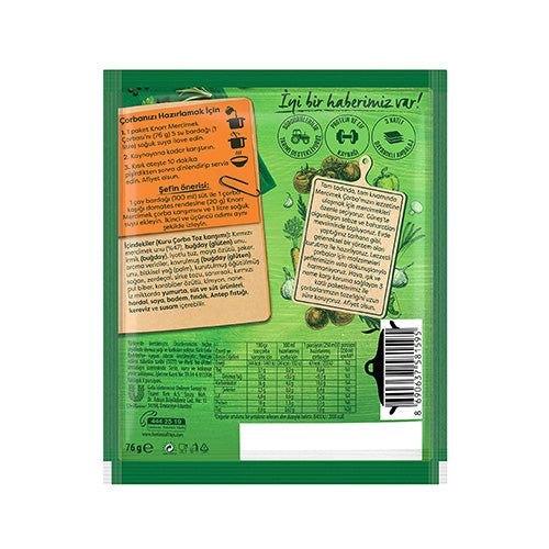 Knorr Lentil Soup 76 Gr- Back Side of the package