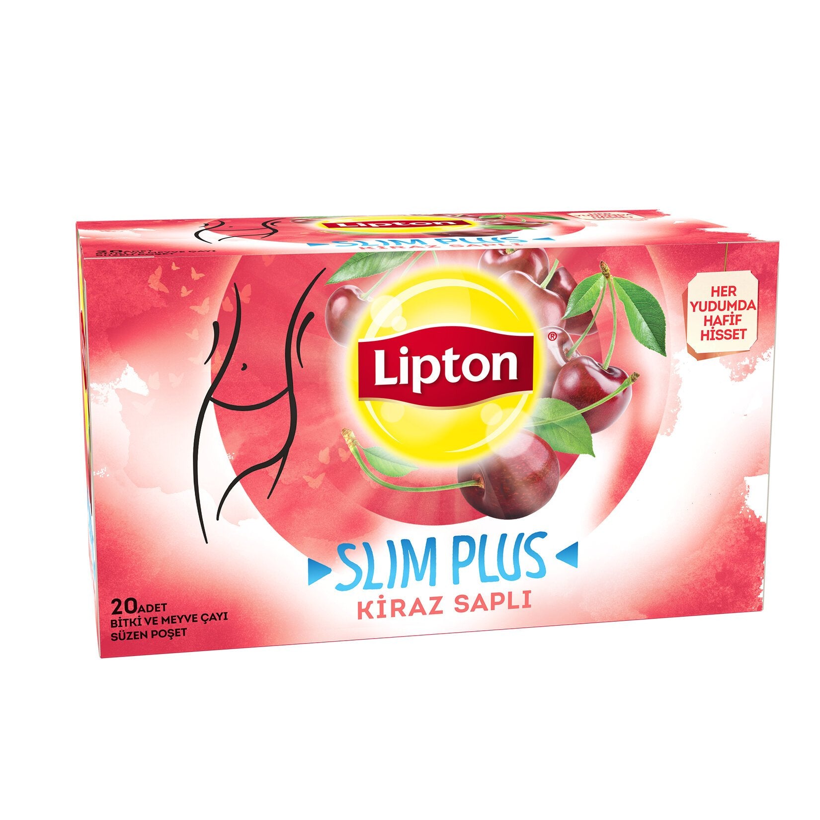 Lipton Slim Plus Cherry Stalk Tea 20 bags 1.3 oz (Lipton Kiraz Saplı 36 G)