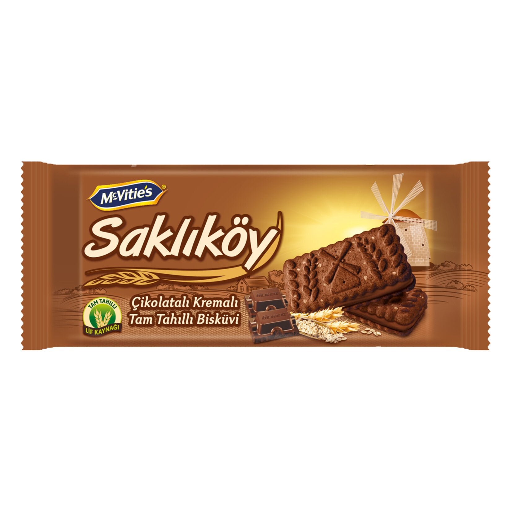 McVitie's Ulker Saklikoy chocolate cookie bar packaging on a white background