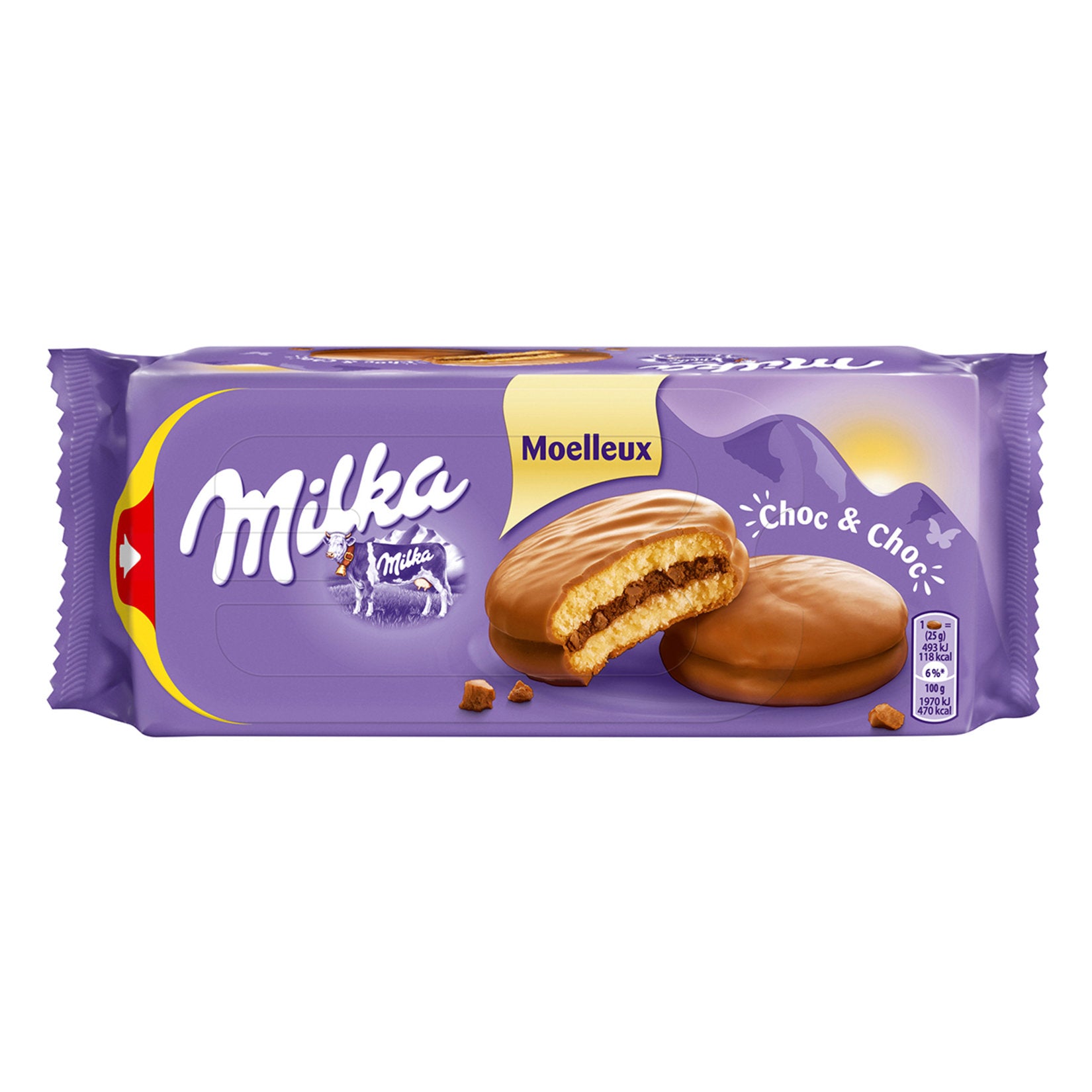 Milka Choc & Choc is a deliciously soft chocolate cake filled with rich cocoa cream and coated with 