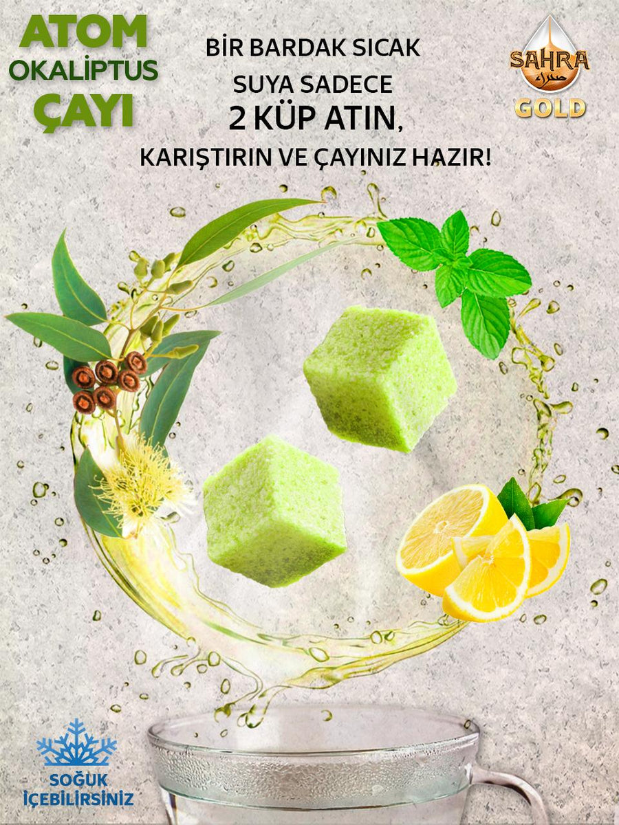 Experience the refreshing power of nature with Sahra Gold Mevlut Efendi Atom Eucalyptus Tea, crafted from Turkey’s finest natural sources. Enriched with premium eucalyptus leaves, this unique herbal blend offers a revitalizing and aromatic tea experience that promotes relaxation and well-being.