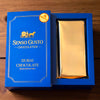 Blue packaging of Senso Gusto Chocolatier Dubai Chocolate with Pistachio on a neutral background