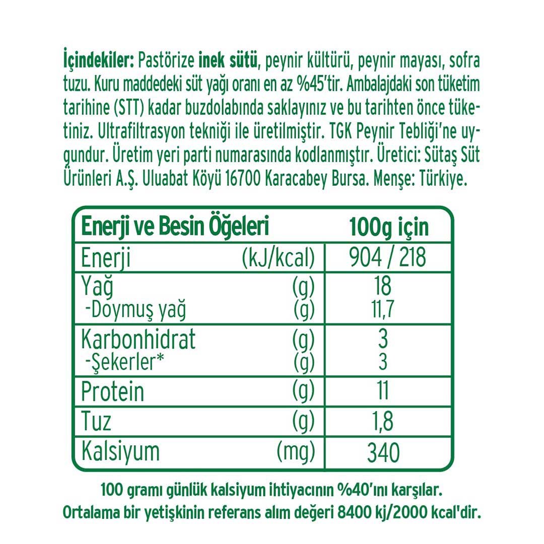 Sutas Strained Cheese (Süzme) is beloved across Türkiye for its soft taste and melt-in-the-mouth texture—a family favorite from breakfast to dinner. Pre-portioned in 8 × 25 g minis, it’s practical for lunch boxes, office fridges, picnics, and quick snacks at home. Order with Turcamart express shipping and get delivery to most locations in 2–5 business days.